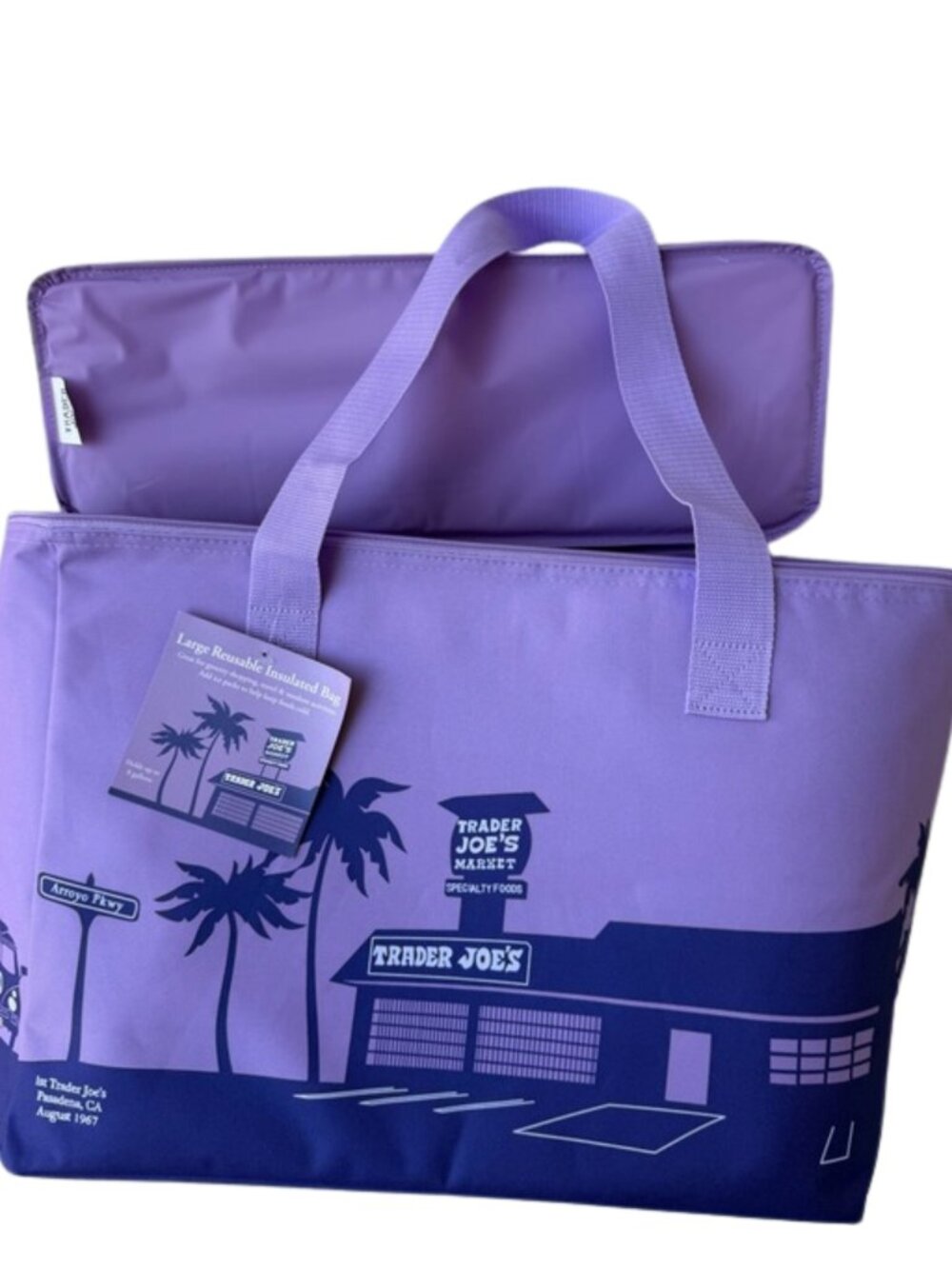 🆕 NWT LARGE💜 Trader Joe’s Reusable Insulated Bag ✨ Holds Up to 8 Gallons!